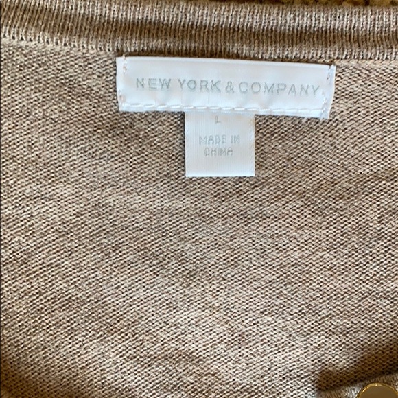 New York & Company tan sweater cardigan. - Picture 2 of 3